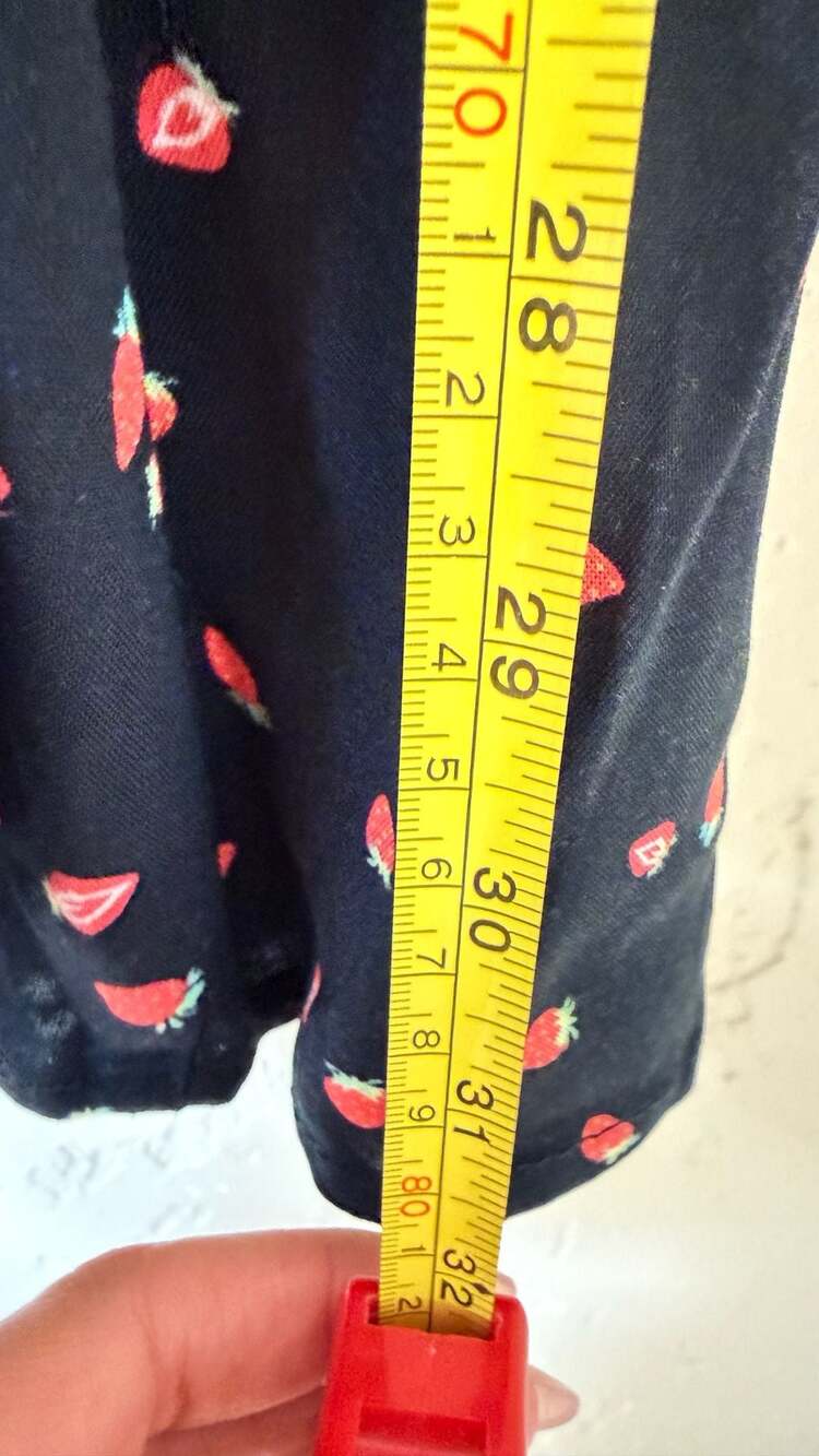 Wild Fable Black Strawberry Print Smocked Mini Dress Size M - Picture 7 of 7
